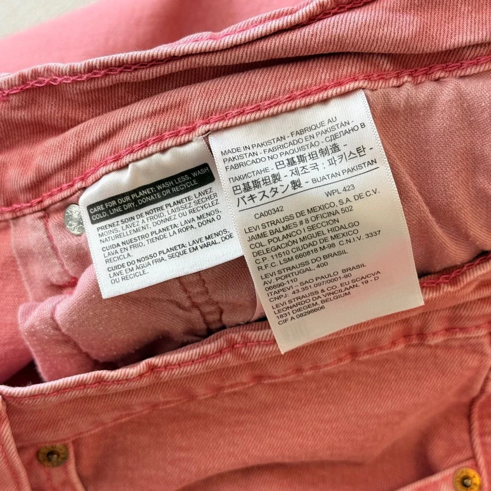 Levi's 511 Fruit Dove Pink Slim Cut-Off Denim Jorts Men's 42